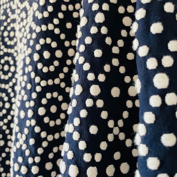 Boden a line navy and white polkadot textured skirt. Free shipping - Picture 2 of 8